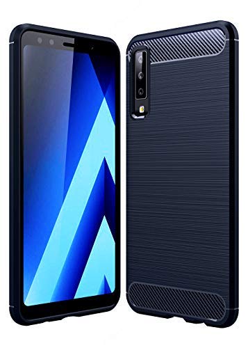 Carbon Fibre Series Shockproof Armor Back Cover for Samsung Galaxy A7 (2018), 6.0 inch, Blue