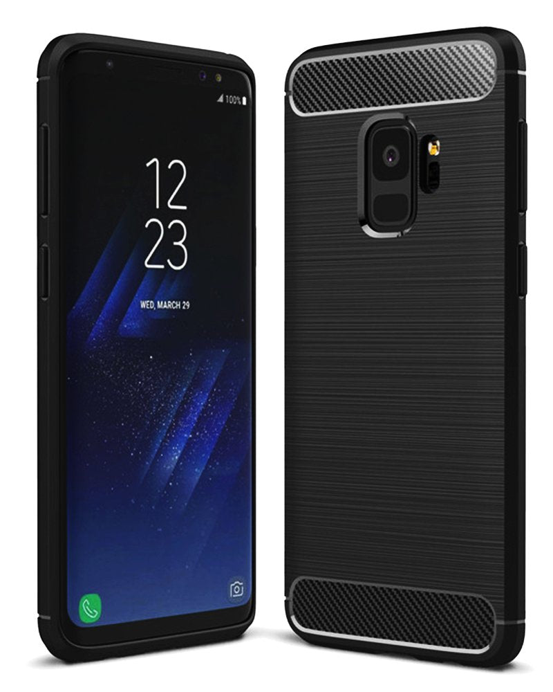 Carbon Fibre Series Shockproof Armor Back Cover for Samsung Galaxy S9, 5.8 inch, Black