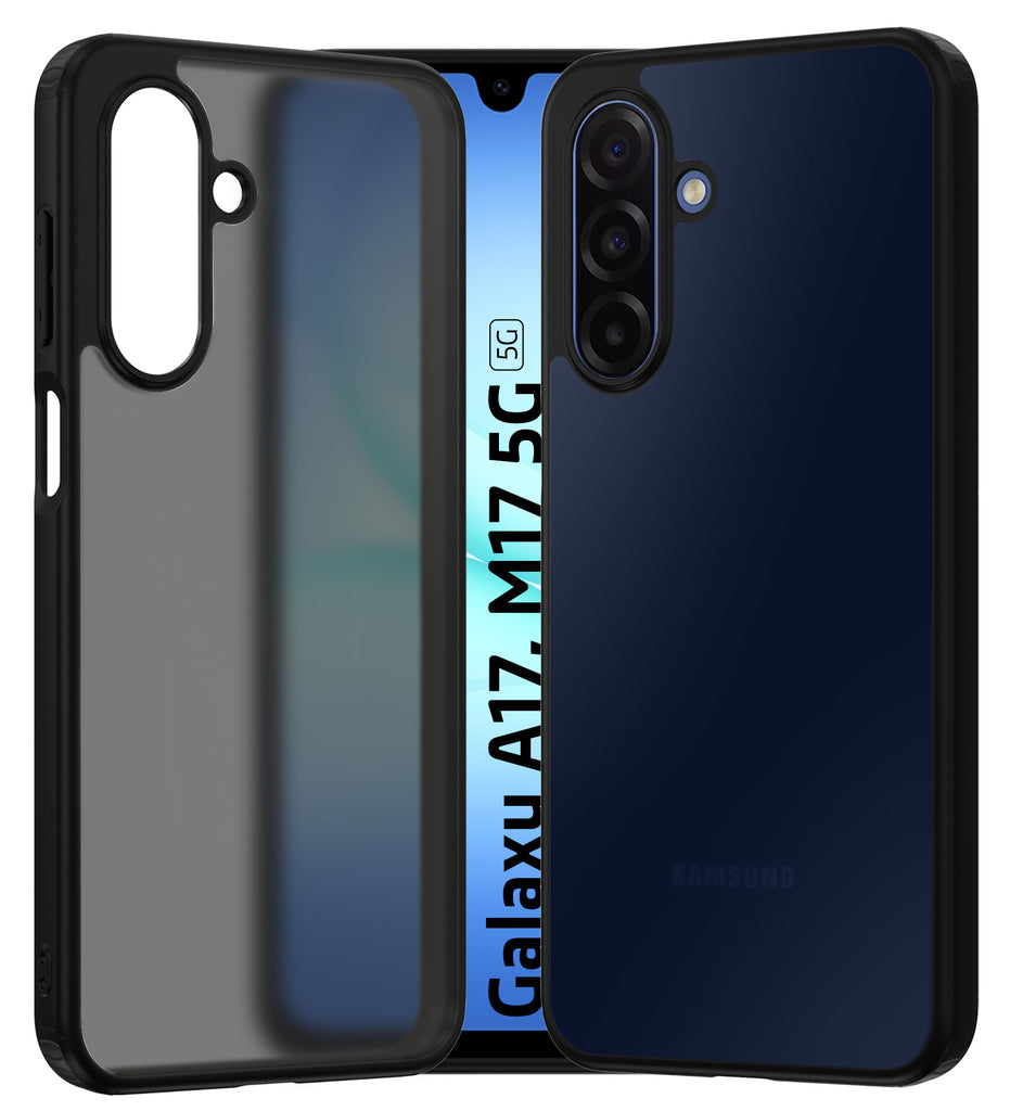 Samsung Galaxy A17 5G, Samsung Galaxy M17 5G (6.7 inch) Back Cover | Rugged Frosted Series, Black