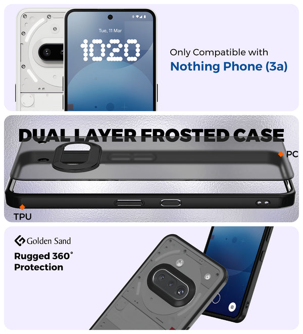 Nothing Phone (3a) 5G (6.77 inch) Back Cover | Rugged Frosted Series, Black