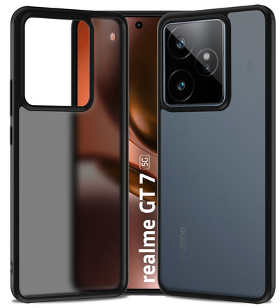 Realme GT 7, Realme GT 7T 5G (6.8 inch) Back Cover | Rugged Frosted Series, Black
