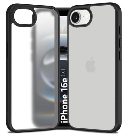 Apple iPhone 16e (6.1 inch) Back Cover | Rugged Frosted Series, Black