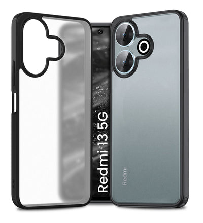 Poco M6 Plus 5G, Redmi 13 5G (6.79 inch) Back Cover | Rugged Frosted Series, Black