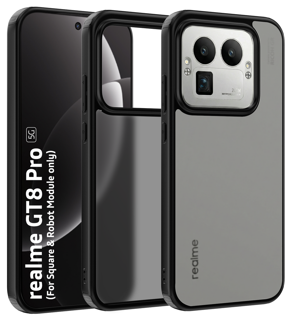 Realme GT 8 Pro 5G, Realme GT 8 Pro Dream Edition, [Compatible With Only Square & Robot Camera Module], (6.79 inch) Back Cover | Rugged Frosted Series, Urban Black