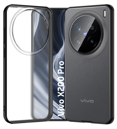 Vivo X200 Pro 5G (6.78 inch) Back Cover | Rugged Frosted Series, Black