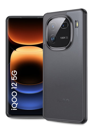 IQOO 12 5G (6.78 inch) Back Cover | Rugged Frosted Series, Black