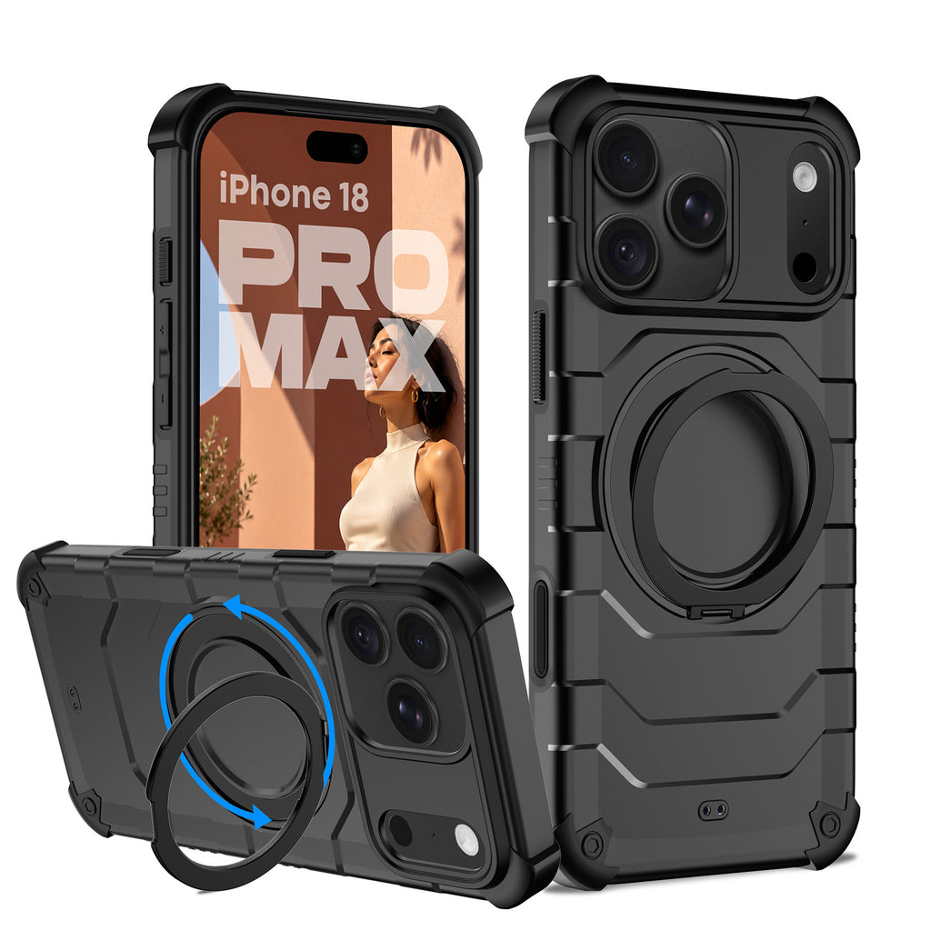 Apple iPhone 18 Pro Max (6.9 inch) Back Cover | Explorer SolidX Series, [Magsafe Compatible With Ring], Deep Black