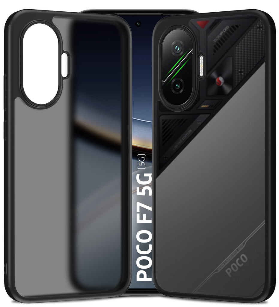 POCO F7 5G (6.83 inch) Back Cover | Rugged Frosted Series, Black
