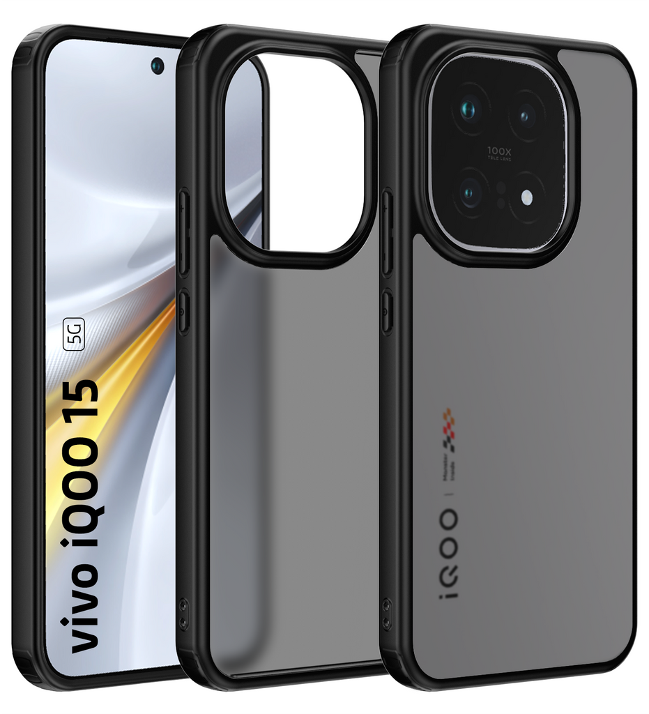 iQOO 15 5G (6.85 inch) Back Cover | Rugged Frosted Series, Alpha Black