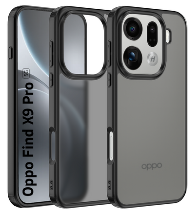 Oppo Find X9 Pro 5G (6.78 inch) Back Cover | Rugged Frosted Series, Black Charcoal