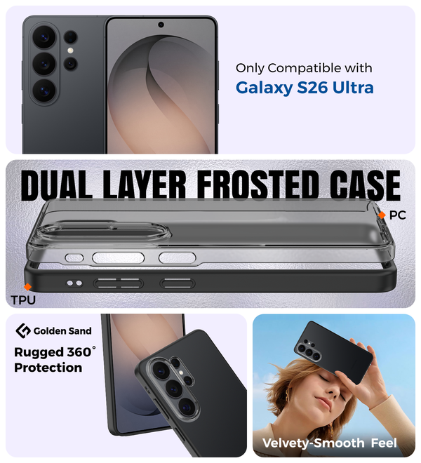 Samsung Galaxy S26 Ultra 5G (6.9 inch) Back Cover | Rugged Frosted Series, Cobalt Black