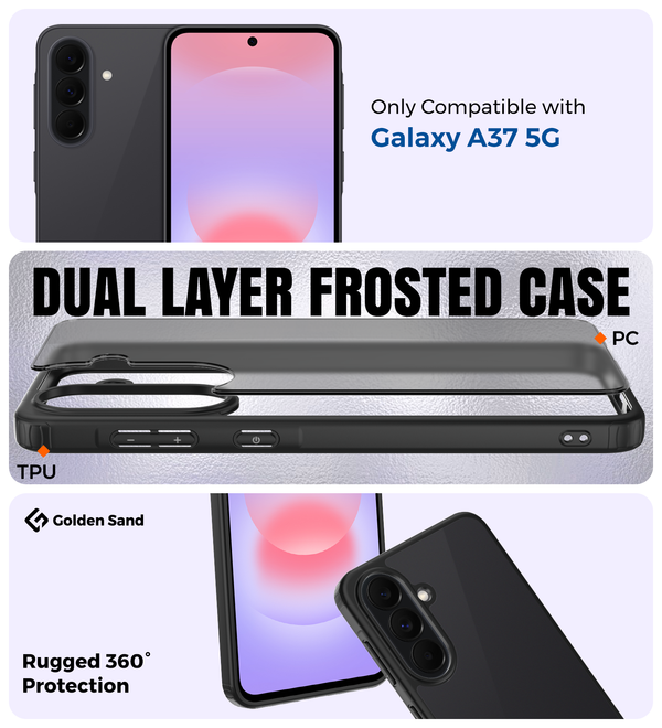 Samsung Galaxy A37 5G (6.7 inch) Back Cover | Rugged Frosted Series, Black