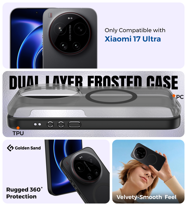 Xiaomi 17 Ultra 5G (6.9 inch) Back Cover | Rugged Frosted MagSnap Series, Black