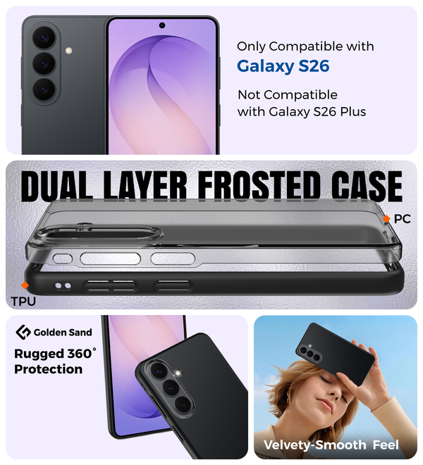 Samsung Galaxy S26 5G (6.3 inch) Back Cover | Rugged Frosted Series, Cobalt Black