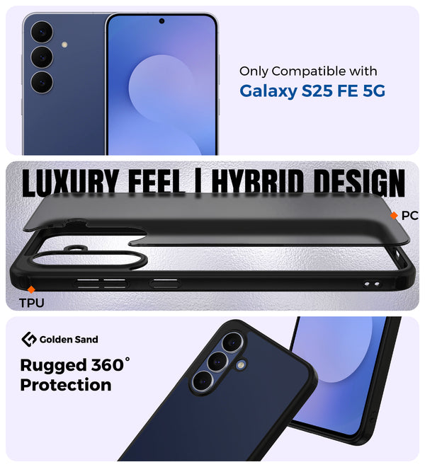 Samsung Galaxy S25 FE 5G (6.7 inch) Back Cover | Rugged Frosted Series, Black