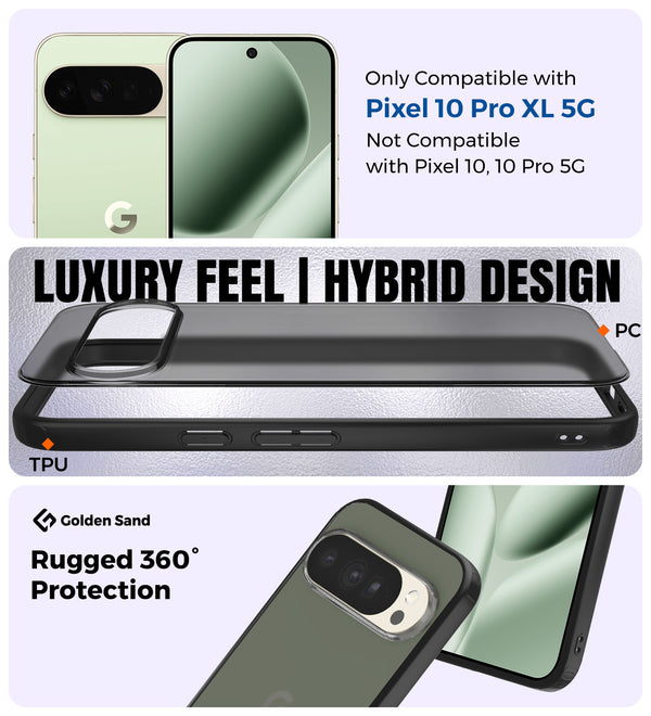 Google Pixel 10 Pro XL 5G (6.8 inch) Back Cover | Rugged Frosted Series, Black