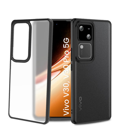 Vivo V30 5G, Vivo V30 Pro 5G (6.78 inch) Back Cover | Rugged Frosted Series, Black