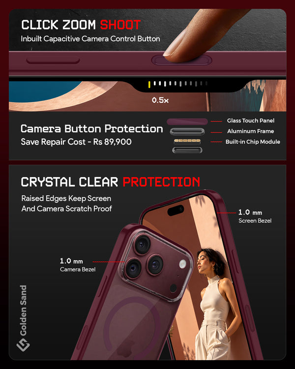 Apple iPhone 18 Pro Max 5G (6.9 inch) Back Cover | Aura MagSnap Series, Burgundy