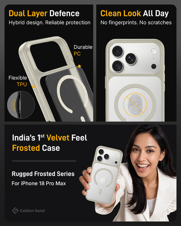 Apple iPhone 18 Pro Max 5G (6.9 inch) Back Cover | Rugged Frosted MagSnap Series, Ivory