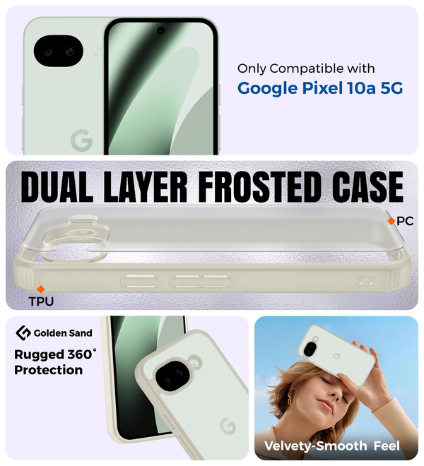 Google Pixel 10a 5G (6.3 inch) Back Cover | Rugged Frosted Series, Fog Ivory