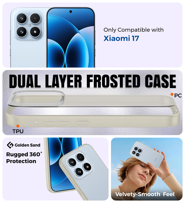 Xiaomi 17 5G (6.3 inch) Back Cover | Rugged Frosted Series, Ice Ivory