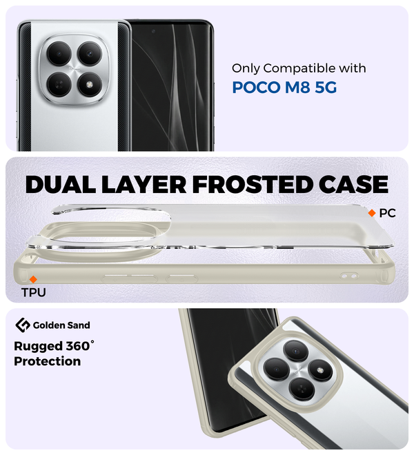 POCO M8 5G (6.77 inch) Back Cover | Rugged Frosted Series, Cream