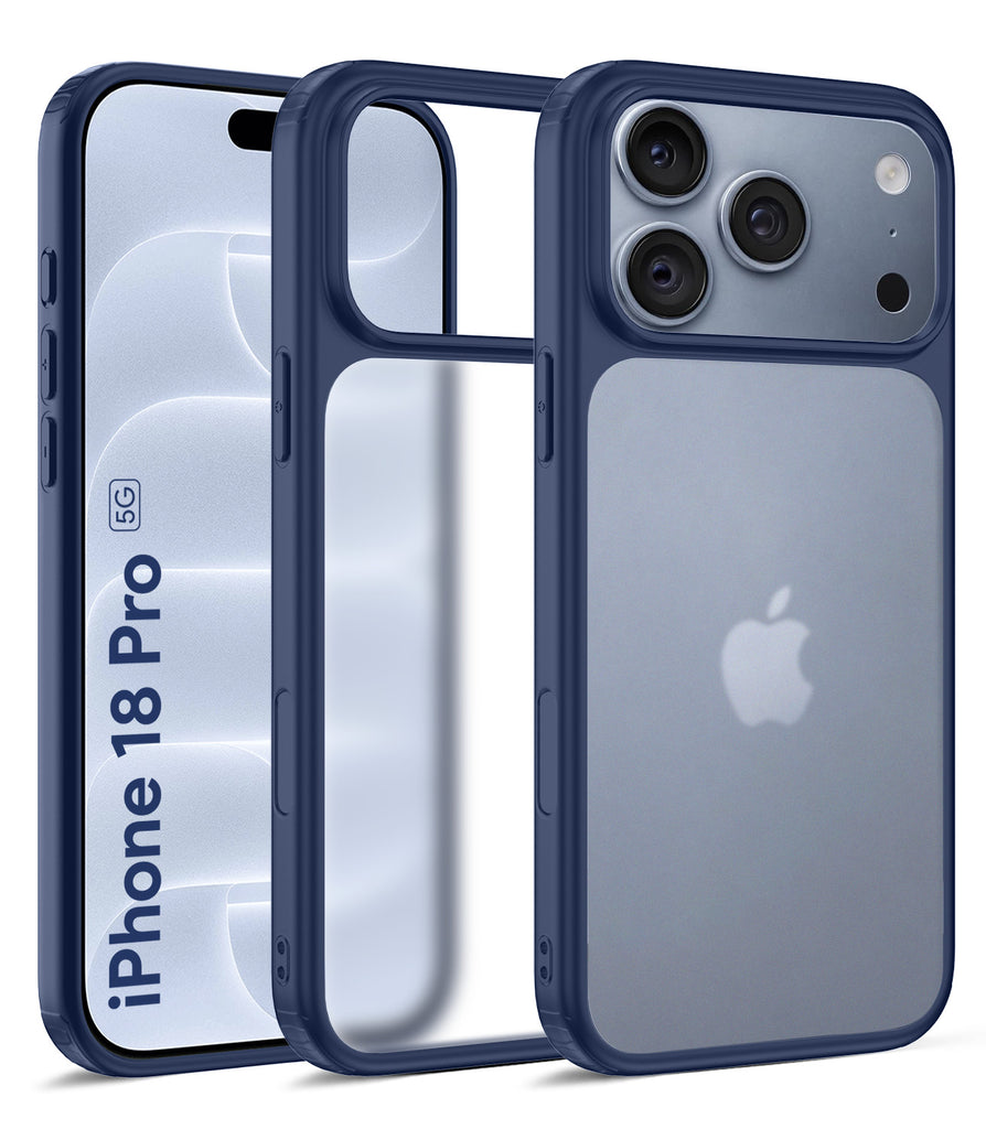 Apple iPhone 18 Pro 5G (6.3 inch) Back Cover | Rugged Frosted Series, Blue