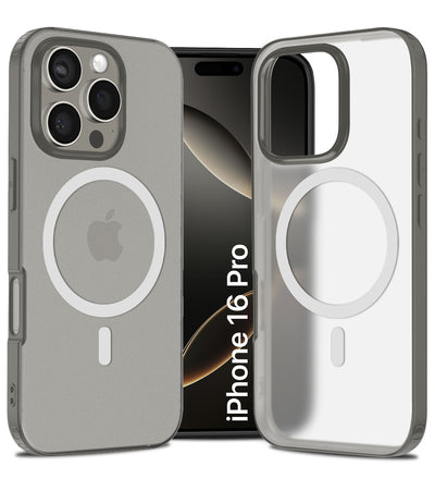 Apple iPhone 16 Pro (6.3 inch) Back Cover | Rugged Frosted MagSnap Series, Grey