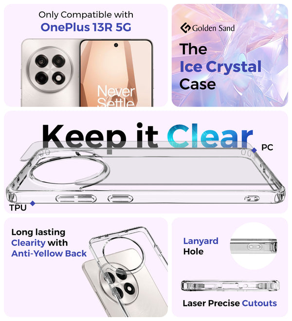 OnePlus 13R 5G (6.78 inch) Back Cover | Ice Crystal Series, Crystal Clear