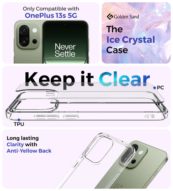 OnePlus 13s 5G (6.32 inch) Back Cover | Ice Crystal Series, Crystal Clear
