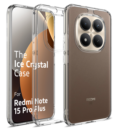 Redmi Note 15 Pro Plus 5G (6.83 inch) Back Cover | Ice Crystal Series, Crystal Clear
