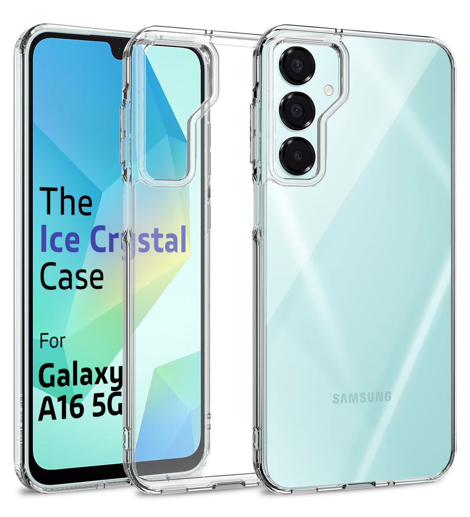 Ice Crystal Series Hybrid Transparent PC Military Grade TPU Back Cover for Samsung Galaxy A16 5G, 6.7 inch, Crystal Clear