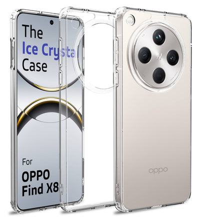 Oppo Find X8 5G (6.59 inch) Back Cover | Ice Crystal Series, Crystal Clear