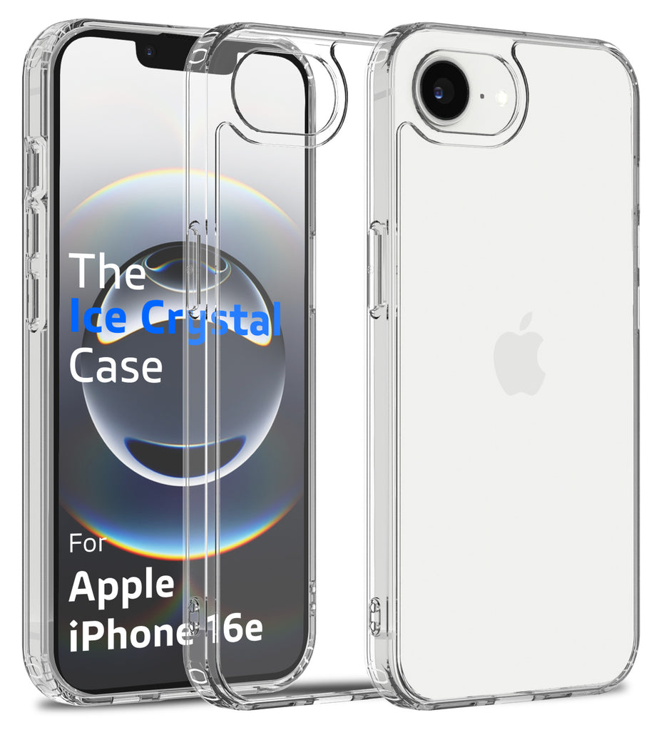 Apple iPhone 16e (6.1 inch) Back Cover | Ice Crystal Series, Crystal Clear