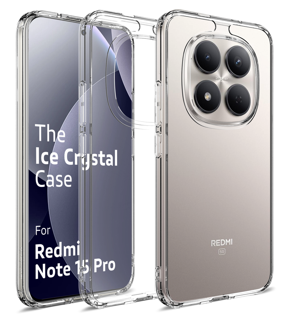 Redmi Note 15 Pro 5G (6.83 inch) Back Cover | Ice Crystal Series, Crystal Clear