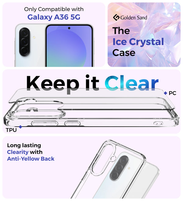 Samsung Galaxy A36 5G (6.7 inch) Back Cover | Ice Crystal Series, Crystal Clear
