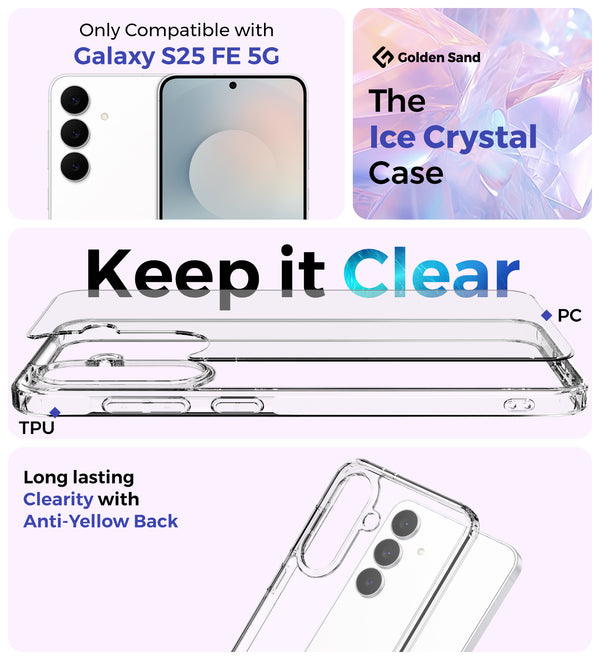 Samsung Galaxy S25 FE 5G (6.7 inch) Back Cover | Ice Crystal Series, Crystal Clear