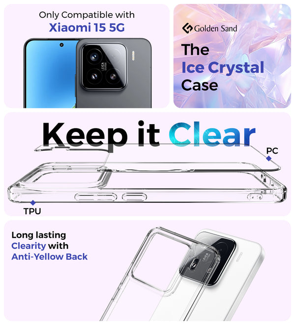 Xiaomi 15 5G (6.36 inch) Back Cover | Ice Crystal Series, Crystal Clear