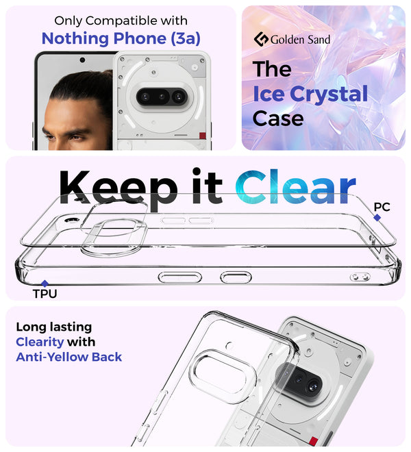Nothing Phone (3a) 5G (6.77 inch) Back Cover | Ice Crystal Series, Crystal Clear
