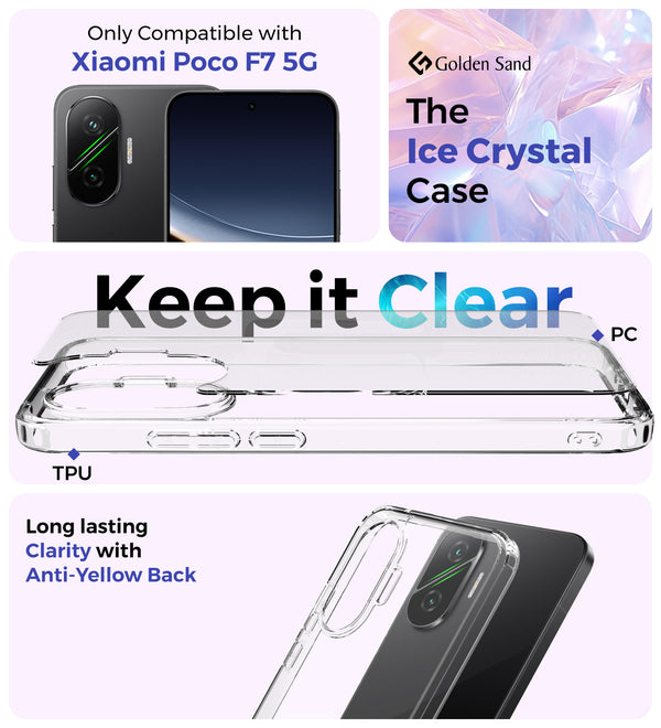 POCO F7 5G (6.83 inch) Back Cover | Ice Crystal Series, Crystal Clear