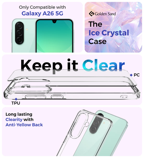 Samsung Galaxy A26 5G (6.7 inch) Back Cover | Ice Crystal Series, Crystal Clear