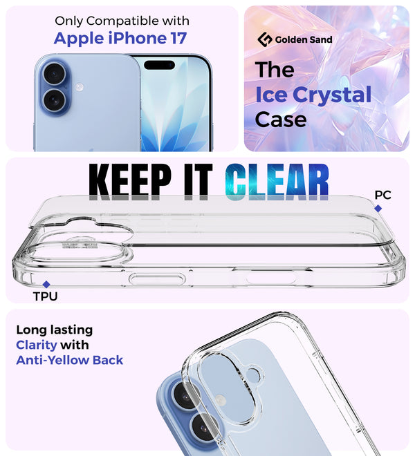 Apple iPhone 17 5G (6.3 inch) Back Cover | Ice Crystal Series, Crystal Clear
