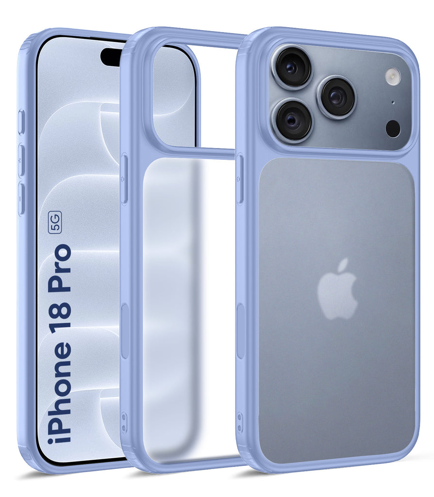 Apple iPhone 18 Pro 5G (6.3 inch) Back Cover | Rugged Frosted Series, Glacier Blue