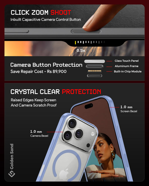 Apple iPhone 18 Pro 5G (6.3 inch) Back Cover | Aura MagSnap Series, Glacier Blue