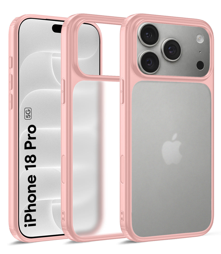 Apple iPhone 18 Pro 5G (6.3 inch) Back Cover | Rugged Frosted Series, Pink