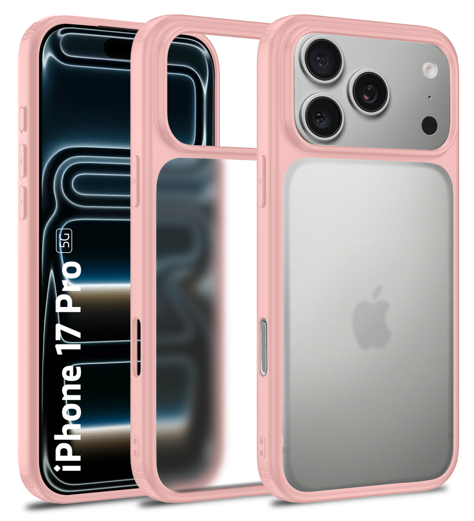 Apple iPhone 17 Pro 5G (6.3 inch) Back Cover | Rugged Frosted Series, Mist Pink