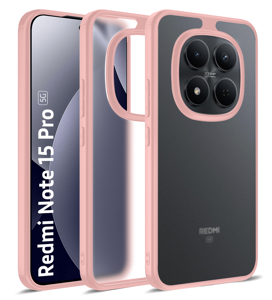 Redmi Note 15 Pro 5G (6.83 inch) Back Cover | Rugged Frosted Series, Mirage Pink