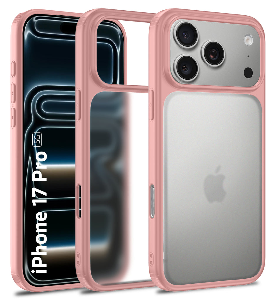 Apple iPhone 17 Pro 5G (6.3 inch) Back Cover | Rugged Frosted Series, Pink