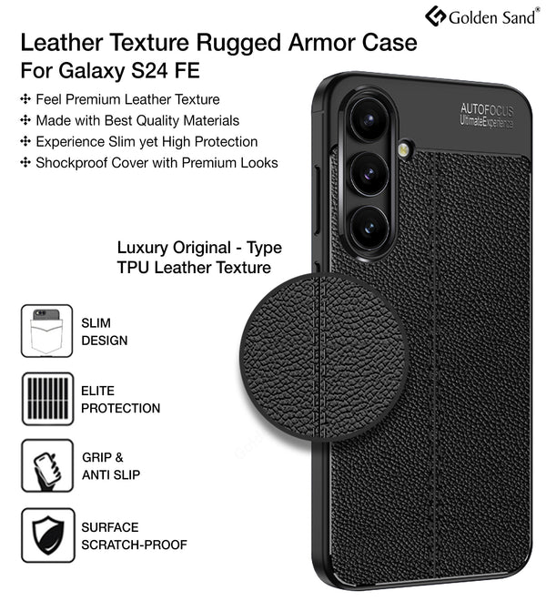 Samsung Galaxy S24 FE 5G (6.7 inch) Back Cover | Vegan Leather Series, Black
