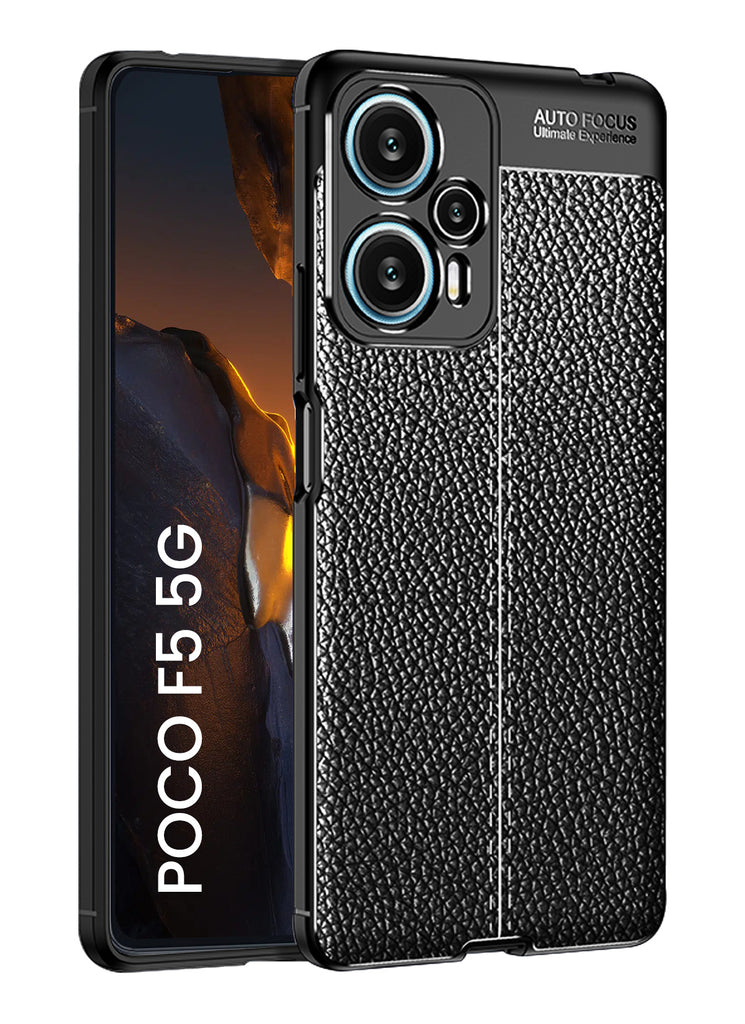 POCO F5 5G (6.67 inch) Back Cover | Vegan Leather Series, Black